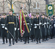 Valstybės vėliavos pakėlimo ceremonija Nepriklausomybės aik&scaron;tėje