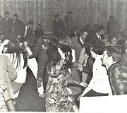 Nelegalaus roko festivalio, suorganizuoto Alvito Taunio ir jo bičiulių iniciatyva Vilniaus &bdquo;Žirmūnų&ldquo; restorane, publika. 1970 m.