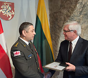 Atsisveikinimo su Sakartvelo gynybos ata&scaron;ė Lietuvai pulkininku Arčilu Petremgvdli&scaron;viliu ceremonija