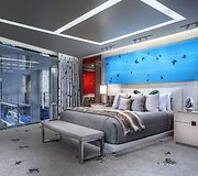 Menininko Damieno Hirsto kurtas brangiausio Las Vegaso vie&scaron;bučio kambario interjeras