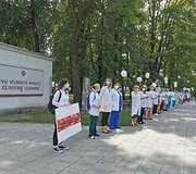 Medikų palaikymo akcija Baltarusijos piliečiams