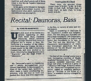 1979 rudenį Niujorke surengė įspūdingą rečitalį &bdquo;Carnegie Hall&ldquo; salėje. Jį recenzavo vienas žymiausių kritikų