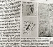 Palėvenė. Bažnytinės žemės planai. 1865 ir vienuolyno pajamų registracijos knyga. XVIII a. vid.