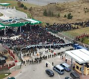 Migrantai Baltarusijoje prie sienos su Lenkija