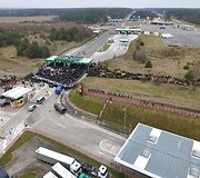 Migrantai Baltarusijoje prie sienos su Lenkija
