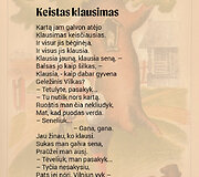 Kazys Binkis &bdquo;Keistutis pas Gediminą&ldquo;, &scaron;ių dienų pasaka. Iliustracijos dailininko Liudo Vilimo. I&scaron;leista 1940 m. vasario 16 d. Kaune.