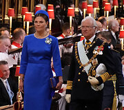 Svečiai renkasi į Karolio III karūnavimo ceremoniją: &Scaron;vedijos princesė Viktorija ir &Scaron;vedijos karalius Karlas XVI Gustavas