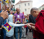 Dalai Lamos pasitikimas Vilniaus senamiestyje