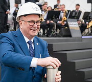 M. K. Čiurlionio koncertų centro statybvietėje įkasta simbolinė kapsulė