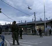 Kumanovo miestas po pasibaigusios operacijos prie&scaron; numanomą ginkluotą albanų grupuotę