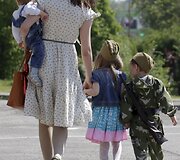 Vaikų kariuomenės paradas Rostove prie Dono