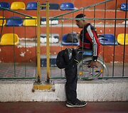 Gazos mieste surengtas neįgaliųjų krep&scaron;inio čempionatas, kurio dauguma dalyvių buvo sužaloti Izraelio ir Palestinos konflikto metu