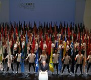 FIFA prezidento Seppo Blatterio kalba per 65-ojo FIFA kongreso atidarymo ceremoniją