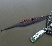 Tęsiasi laivo skendimą i&scaron;gyvenusių žmonių gelbėjimo operacija