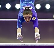 Gimnastės Aliyos Mustafinos pasirodymas Europos žaidynėse Baku