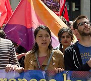 Solidarumo su Graikija demonstracija Briuselyje
