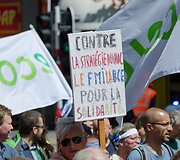 Solidarumo su Graikija demonstracija Briuselyje