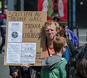 Solidarumo su Graikija demonstracija Briuselyje