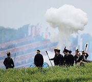 Vaterlo mū&scaron;io inscenizacija Belgijoje
