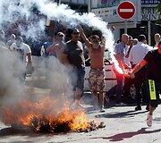 Protestuojantys Paryžiaus taksi vairuotojai