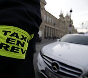 Protestuojantys Paryžiaus taksi vairuotojai