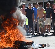Protestuojantys Paryžiaus taksi vairuotojai