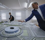 Būsimo stadiono Žemutiniame Naugarde maketas