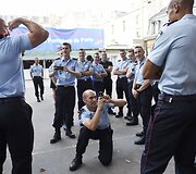 Ugniagesių puota bastilijos dienos i&scaron;vakarėse Prancūzijoje