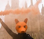 Protestas, reikalaujantis palikti galioti lapių medžioklės draudimą Londone