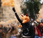Protestas, reikalaujantis palikti galioti lapių medžioklės draudimą Londone