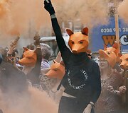 Protestas, reikalaujantis palikti galioti lapių medžioklės draudimą Londone