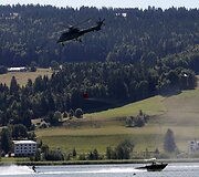 &Scaron;veicarų kariai gelbsti nuo kaitros kenčiančioms karvėms