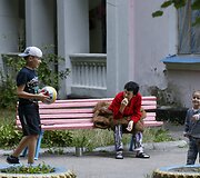 Pabėgėliai i&scaron; Rytų Ukrainos glaudžiasi sanatorijoje Korosty&scaron;ive