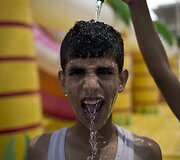 Jungtinių Tautų organizuojamos jaunimo stovyklos Palestinoje akimirka