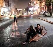 Turkas krėsle per protestus Stambule