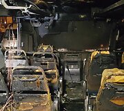 Sudegęs autobuso salonas