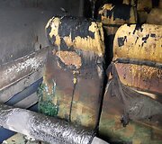 Sudegęs autobuso salonas
