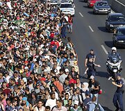 Migrantai Vengrijoje
