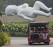 Turistai Singapūro parke