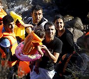 Migrantai pasiekę Graikijos salas