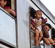 Migrantai traukiniuose
