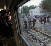 Migrantai traukiniuose