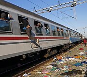 Migrantai traukiniuose