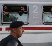 Migrantai traukiniuose