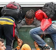 Migrantai traukiniuose