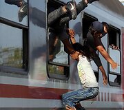 Migrantai traukiniuose