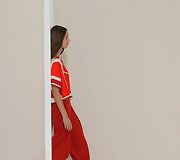 Paryžiaus mados savaitės &bdquo;Hermes&ldquo; kolekcijos modelis