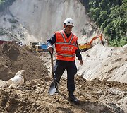 Purvo nuo&scaron;liauža Gvatemaloje