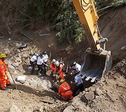 Purvo nuo&scaron;liauža Gvatemaloje