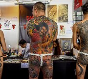 Kinijos tatuiruočių konkurso dalyviai